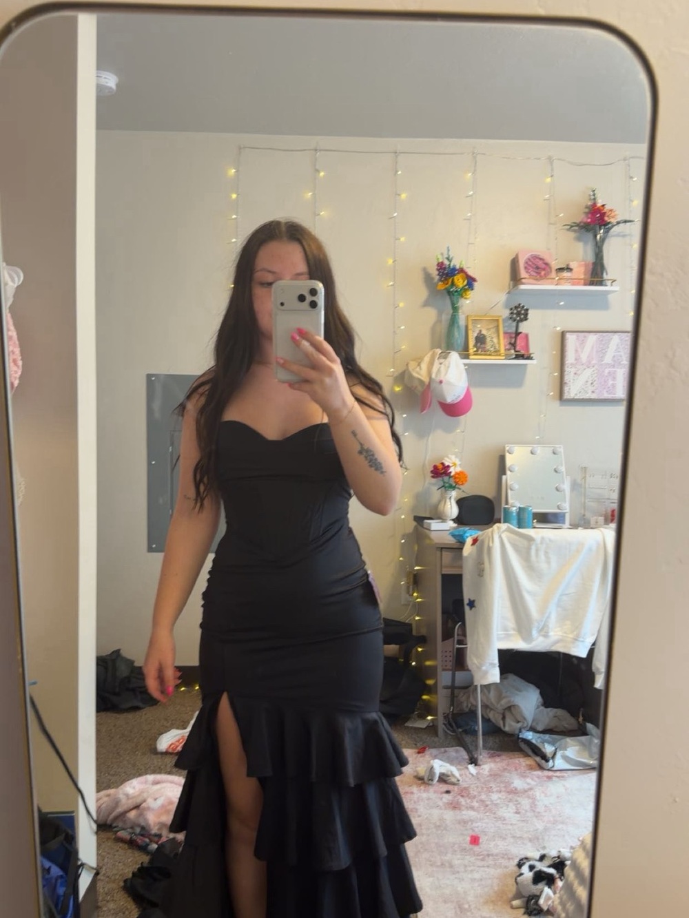 Black Strapless Prom Dress